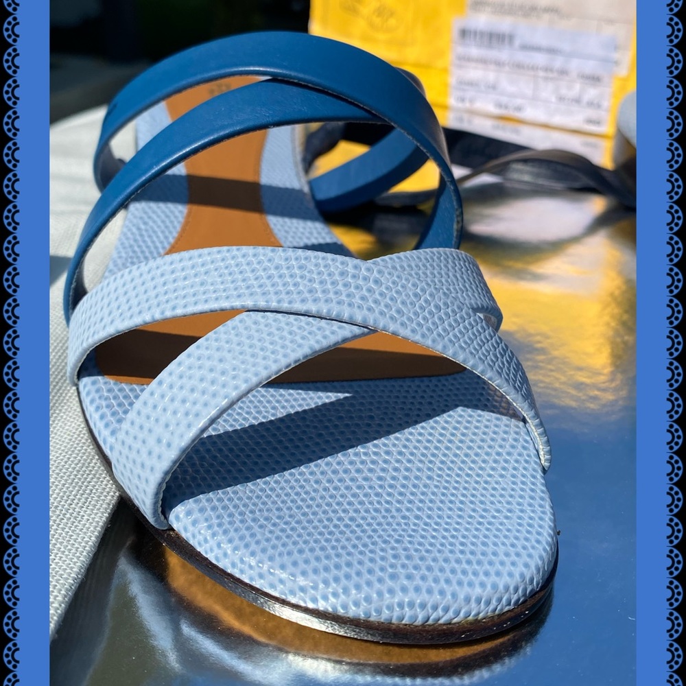 Fendi Sandals, Calf Leather Gladiator Sandals, Gorgeous Blue, Worn one time only